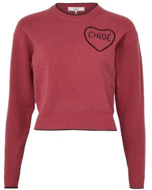 Chloé Logo Sweater - Red