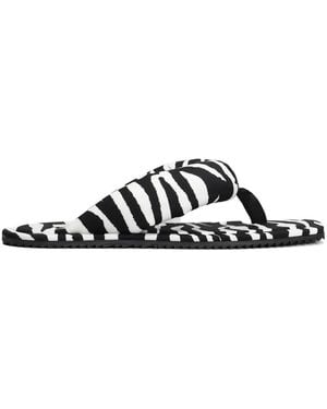 The Attico Zebra-Print Flip-Flops - White