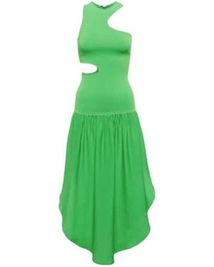 Stella McCartney Asymmetric Cutout Midi Dress - Green