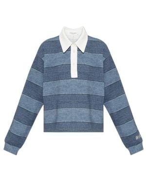 Rag & Bone Long-Sleeve Polo Shirt - Blue
