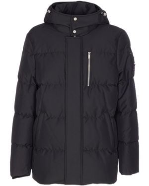 Moose Knuckles Logo Plaque Hooded Puffer Jacket - Blue