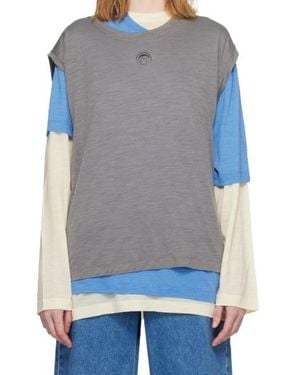 Marine Serre Pack Of Three Jersey T-Shirts Set - Blue