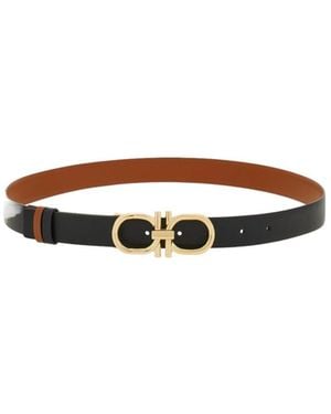 Ferragamo Reversible And Adjustable Gancini Belt - White