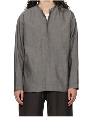 Studio Nicholson Karst Mandarin Collar Shirt - Grey