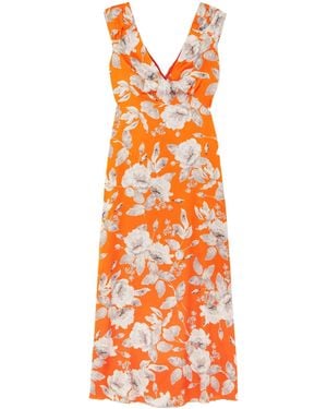 Erdem Garnelle Printed Dress - Orange