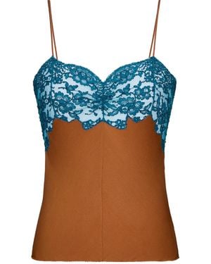 Saint Laurent Laced Camisole - Blue