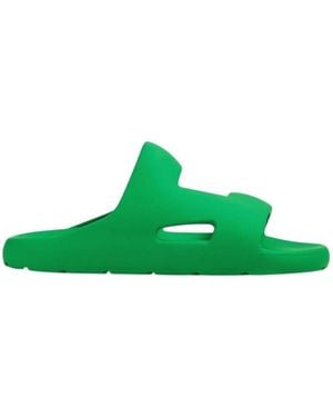 Bottega Veneta Band Cut-Out Slides - Green