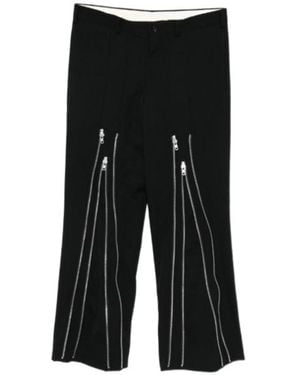 Comme des Garçons Zipper-Decorated Casual Trousers - Black