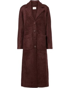 Dorothee Schumacher Fluffy Statement Wool-Blend Coat - Purple