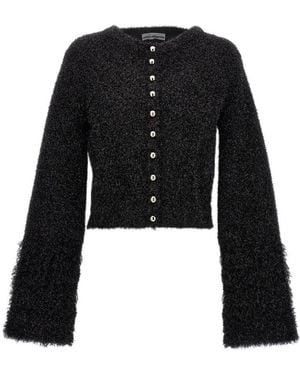 Rabanne Crewneck Cropped Cardigan - Black