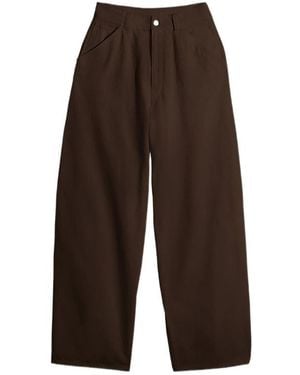 Lemaire Wide-Leg Twill Pants - Brown