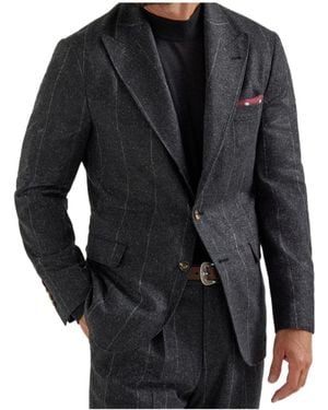 Brunello Cucinelli Pinstripe Blazer - Black