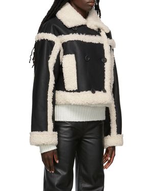 STAND Logo Splicing Coat - Black