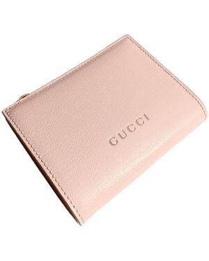 Gucci Small Wallet With Lettering - Pink