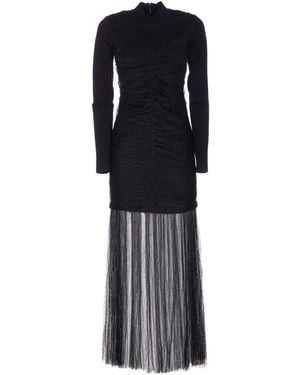 Twinset Point Desprit Long Dress - Black