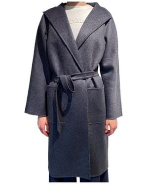 Max Mara Collared Long-Sleeved Coat - Blue