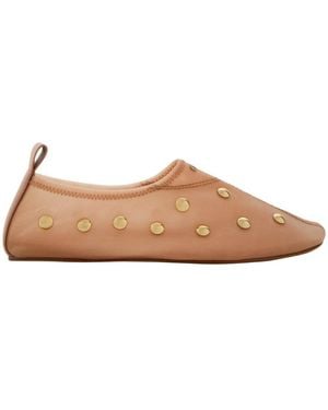 Chloé Rita Stud-Embellished Mesh Ballet Flats - Brown