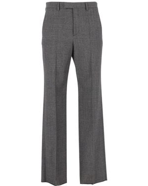 Valentino Pleated Straight Leg Pants - Gray
