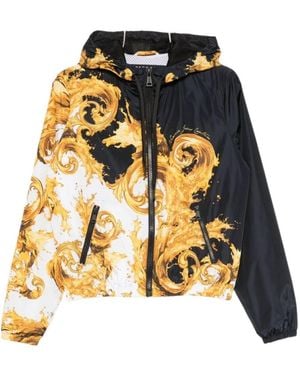 Versace Jeans Couture Baroque-Print Hooded Jacket - Metallic