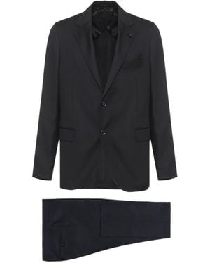 Lardini Two-Button Regular-Fit Suit - Black