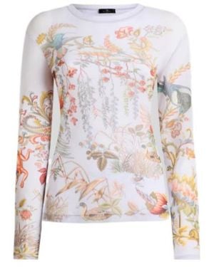 Etro Floral Motif Printed Top - White
