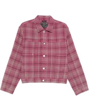 R13 Relaxed Pleated Trucker Jacket - Purple