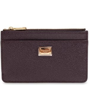 Dolce & Gabbana Dauphine Logo Plaque Card Holder - Purple