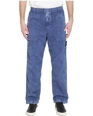 Stone Island Marmo Corrosion Cargo Trousers - Blue