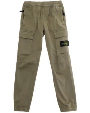 Stone Island Junior Logo Patch Cargo Pants - Green