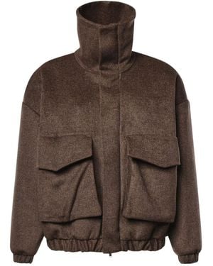 Frankie Shop Zip High-Neck Jacket - Brown