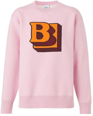Burberry Intarsia-Logo Jumper - Pink