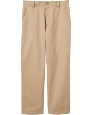 Gucci Gg Gabardine Pants - Natural