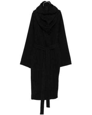 Rick Owens Belted Oversized Coat - Black