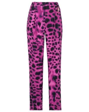 Roberto Cavalli Pattern Printed Straight Pants - Purple