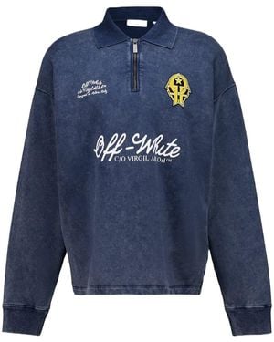 Off-White c/o Virgil Abloh Long-Sleeve Polo Shirt - Blue