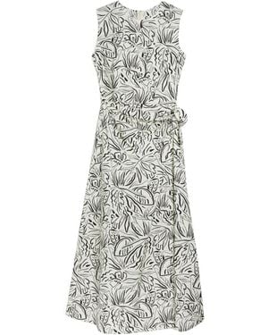 Aspesi Floral-Print Midi Dress - White
