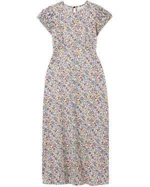 Doen Rhodia Floral-Print Organic Cotton-Voile Midi Dress - Gray