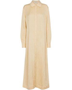 Co. Linen-Blend Maxi Shirt Dress - Natural