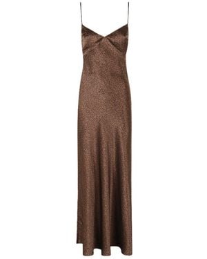 MC2 Saint Barth Long Silk Dress - Brown