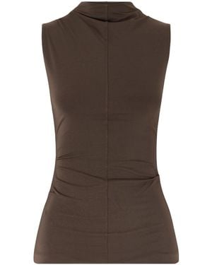 SIR. Matheo Draped Jersey Tank - Brown