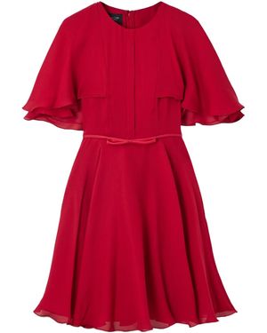 Giambattista Valli Cape-Sleeve Bow-Detail Mini Dress - Red