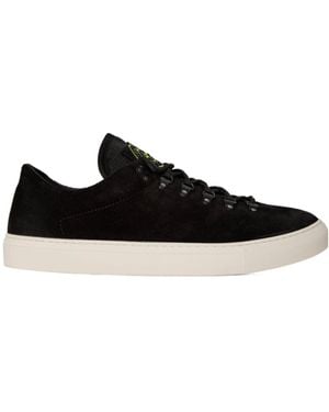 Stone Island Minimalist Stylish Genuine Leather Casual Shoes - Black