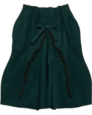 Prada Shetland Wool Midi Skirt - Green