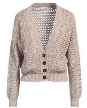 Brunello Cucinelli Solid Colour Knitted Cardigan - Natural