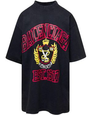 Balenciaga Item O-Neck Short-Sleeved T-Shirt - Blue