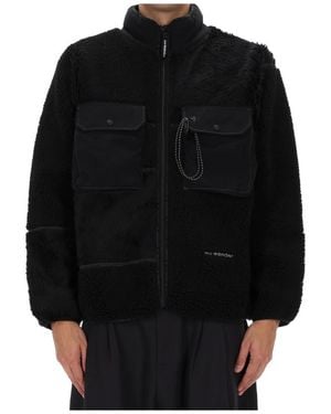 and wander Mix Boa Casual Jacket - Black