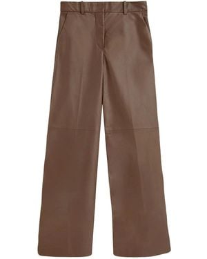 JOSEPH Alana Wide-Leg Trousers - Brown