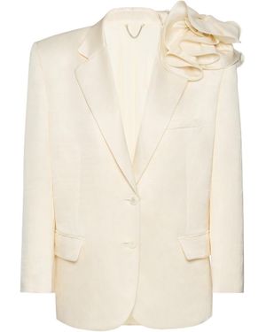 Magda Butrym Flower Applique Oversized Blazer - White