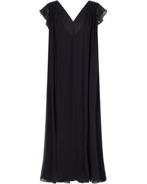 Eres Midnight Concert Shirred Muslin Maxi Dress - Black