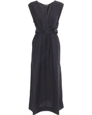 Fabiana Filippi V-Neck Tied-Waist Sleeveless Dress - Blue